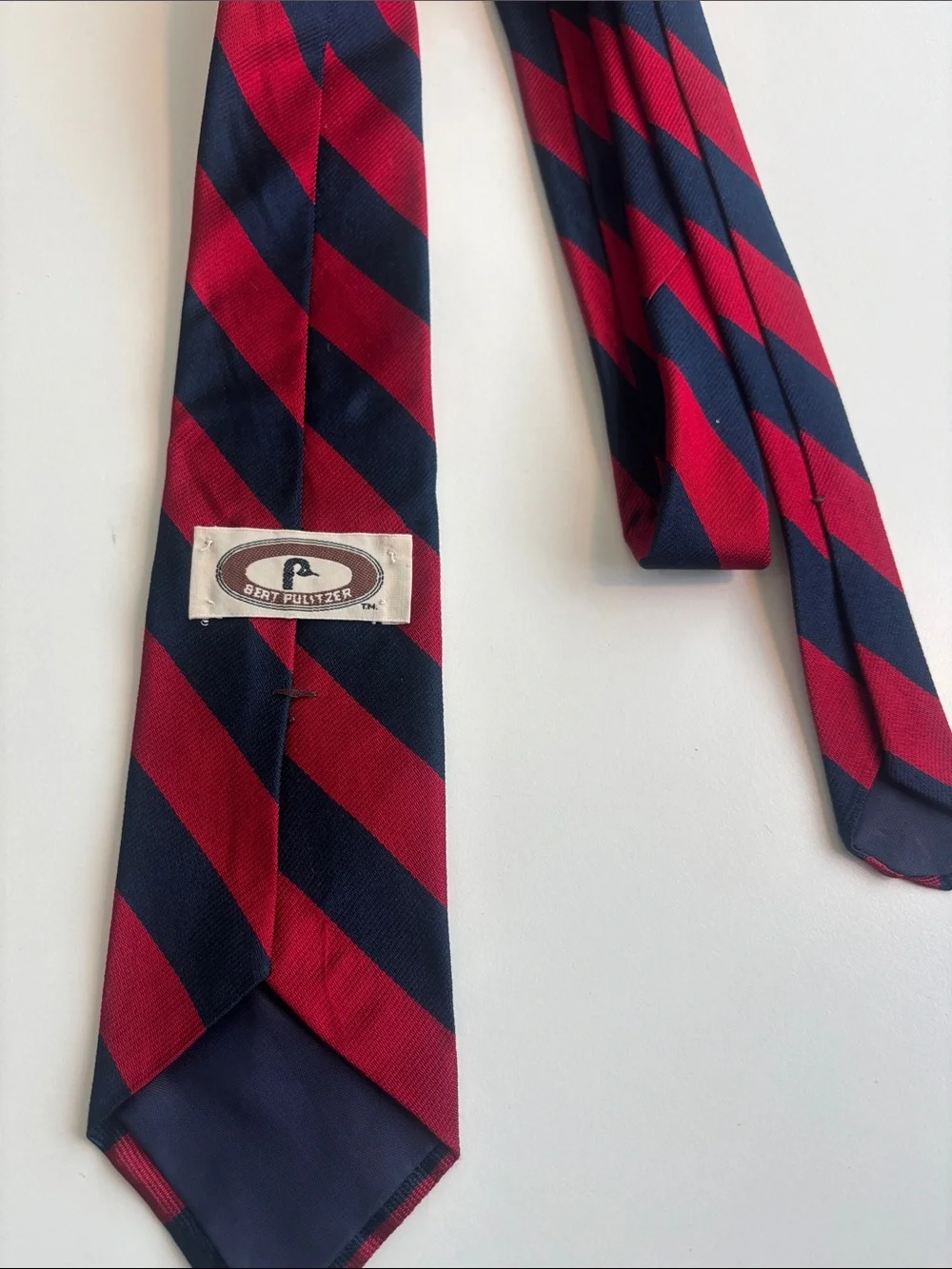 Striped Red and Navy Men's Dress Tie -596sku